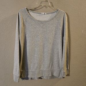 Gap Womens Gray Long Sleeve Sweatshirt Size Small Side Slits High/Low Hem